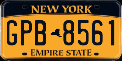 NY license plate GPB8561