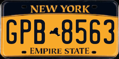 NY license plate GPB8563