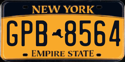 NY license plate GPB8564