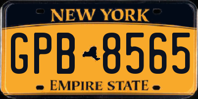 NY license plate GPB8565