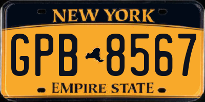 NY license plate GPB8567