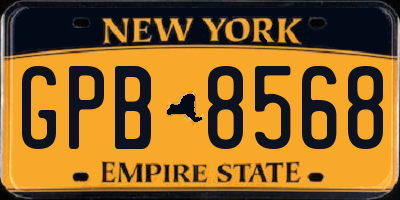 NY license plate GPB8568