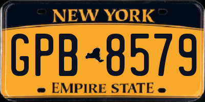 NY license plate GPB8579