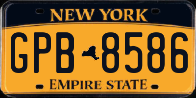NY license plate GPB8586