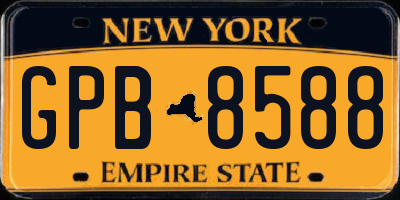 NY license plate GPB8588