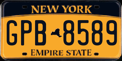 NY license plate GPB8589
