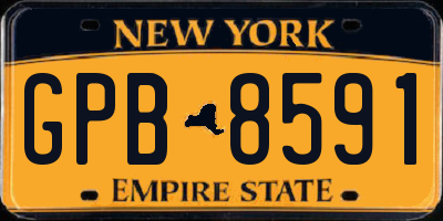 NY license plate GPB8591