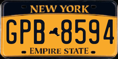 NY license plate GPB8594