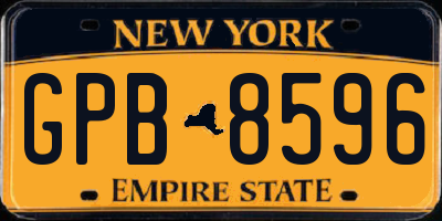 NY license plate GPB8596