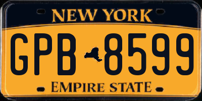 NY license plate GPB8599