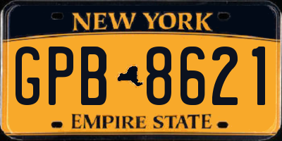NY license plate GPB8621