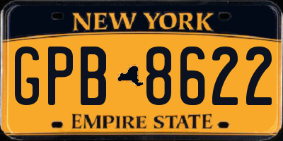 NY license plate GPB8622