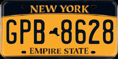 NY license plate GPB8628
