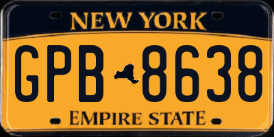 NY license plate GPB8638