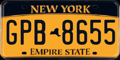 NY license plate GPB8655