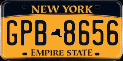 NY license plate GPB8656