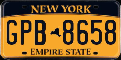 NY license plate GPB8658
