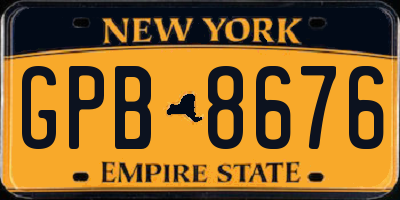 NY license plate GPB8676