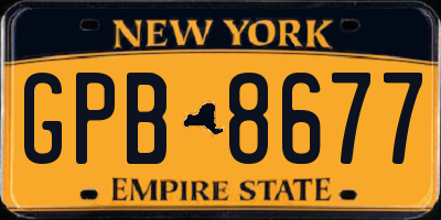 NY license plate GPB8677