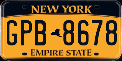 NY license plate GPB8678