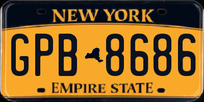 NY license plate GPB8686