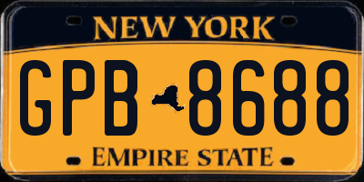 NY license plate GPB8688