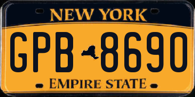 NY license plate GPB8690