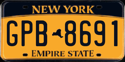 NY license plate GPB8691