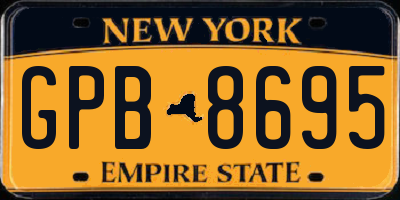NY license plate GPB8695