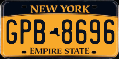 NY license plate GPB8696
