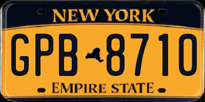 NY license plate GPB8710