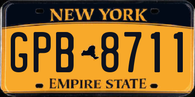 NY license plate GPB8711