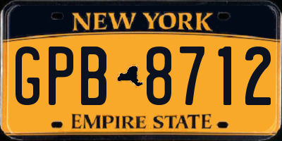 NY license plate GPB8712