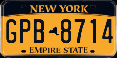 NY license plate GPB8714