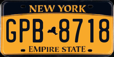 NY license plate GPB8718
