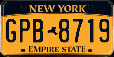 NY license plate GPB8719