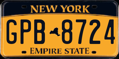NY license plate GPB8724