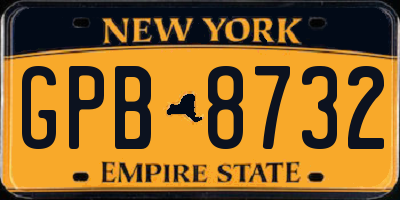 NY license plate GPB8732