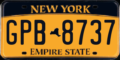 NY license plate GPB8737