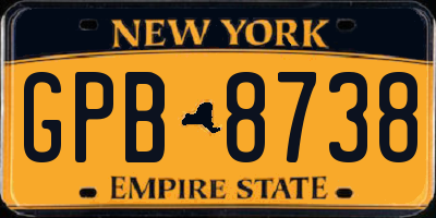 NY license plate GPB8738