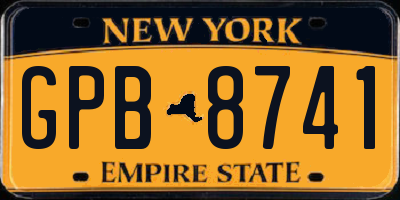 NY license plate GPB8741