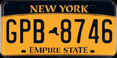 NY license plate GPB8746