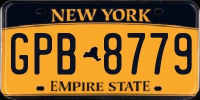 NY license plate GPB8779