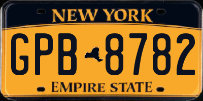 NY license plate GPB8782