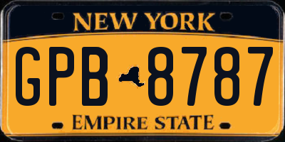 NY license plate GPB8787