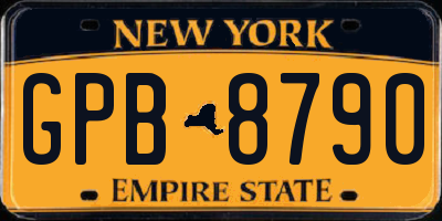 NY license plate GPB8790