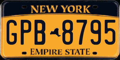 NY license plate GPB8795