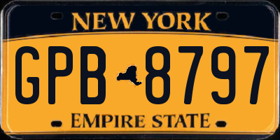 NY license plate GPB8797