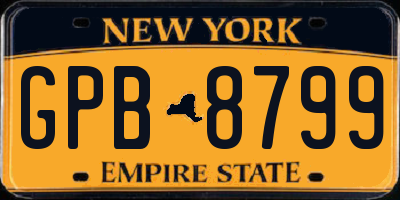 NY license plate GPB8799