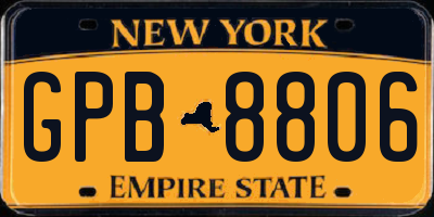 NY license plate GPB8806